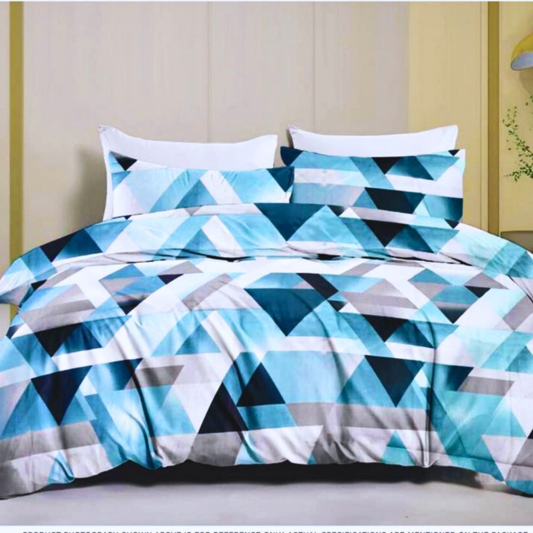Leona Bedsheet Set: Classic Comfort Collection - 1 Bed Sheet + 2 Pillow Covers, Beland Cotton Fabric.