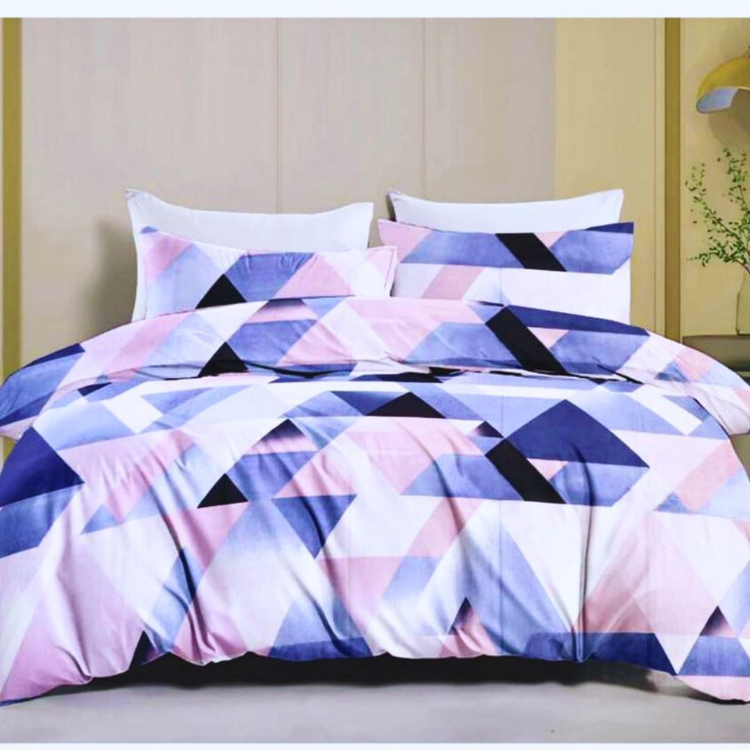 Leona Bedsheet Set: Classic Comfort Collection - 1 Bed Sheet + 2 Pillow Covers, Beland Cotton Fabric.