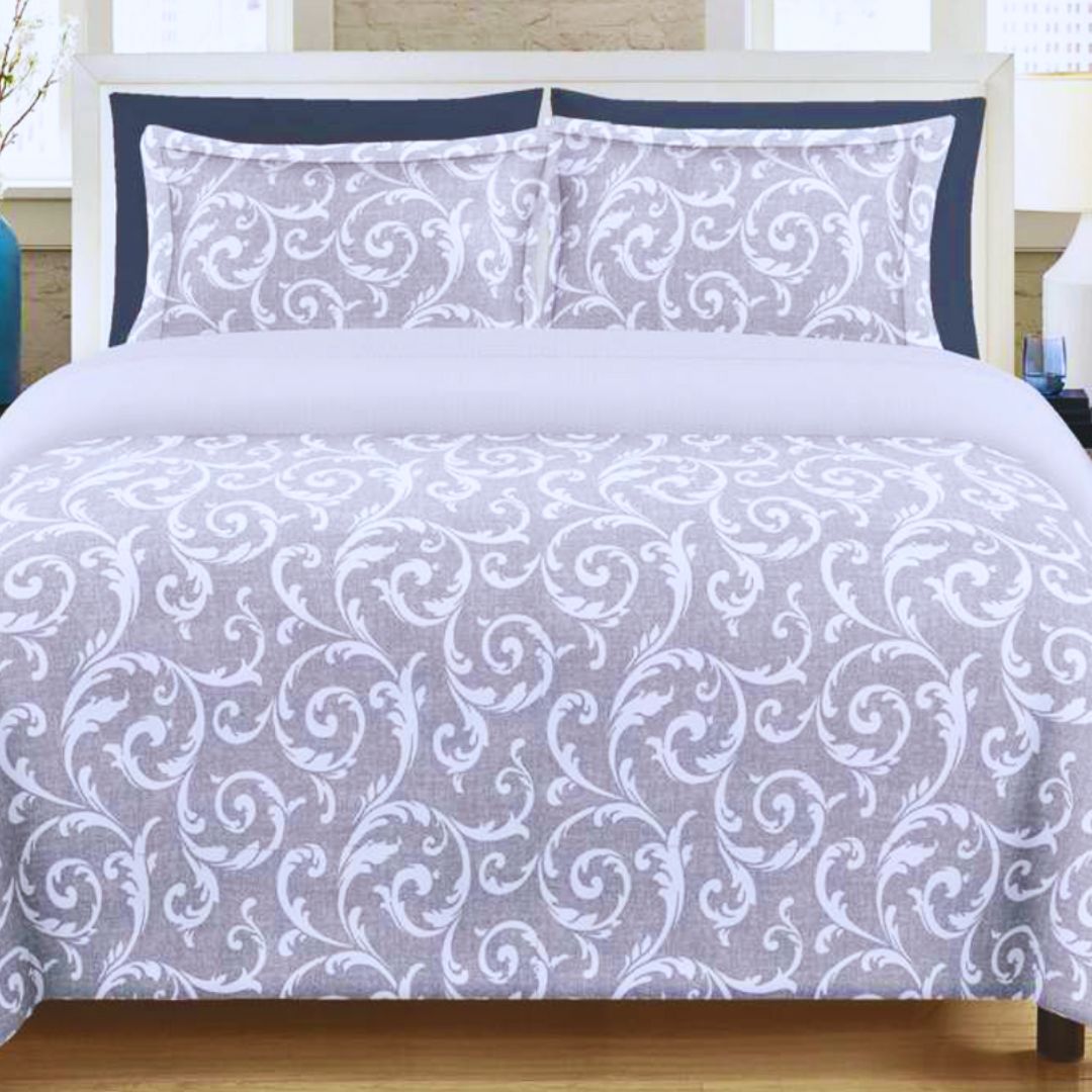 Leona Bedsheet Set: Classic Comfort Collection - 1 Bed Sheet + 2 Pillow Covers, Beland Cotton Fabric.