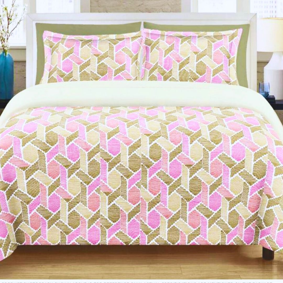 Leona Bedsheet Set: Classic Comfort Collection - 1 Bed Sheet + 2 Pillow Covers, Beland Cotton Fabric.