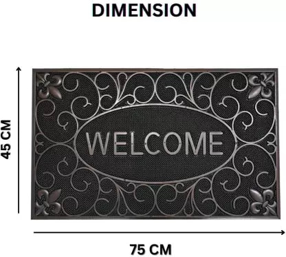 OMEGA DOORMAT; Microfiber Striped Anti Skid Bathmats (Rubber, 45x75 Cm), Large Rectangle