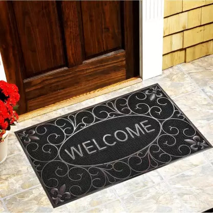 OMEGA DOORMAT; Microfiber Striped Anti Skid Bathmats (Rubber, 45x75 Cm), Large Rectangle