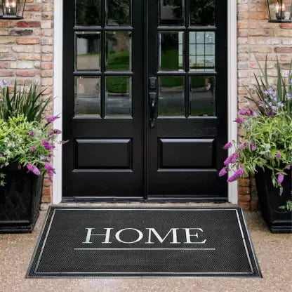 OMEGA DOORMAT; Microfiber Striped Anti Skid Bathmats (Rubber, 45x75 Cm), Large Rectangle