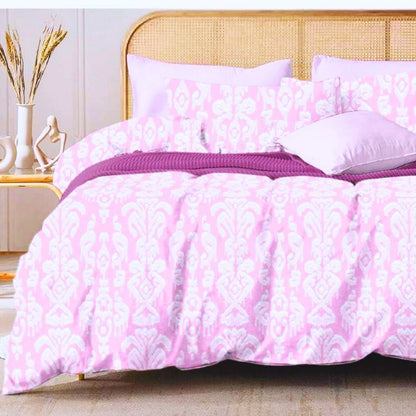 Leona Bedsheet Set: Classic Comfort Collection - 1 Bed Sheet + 2 Pillow Covers, Beland Cotton Fabric.