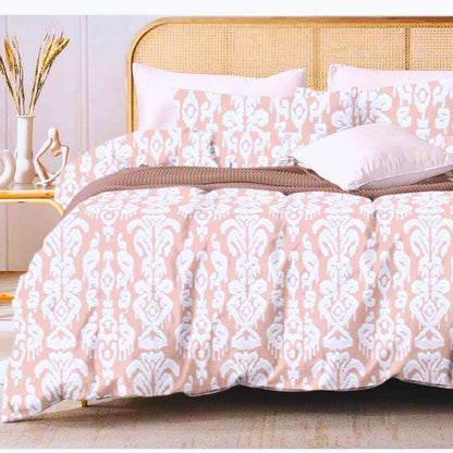 Leona Bedsheet Set: Classic Comfort Collection - 1 Bed Sheet + 2 Pillow Covers, Beland Cotton Fabric.