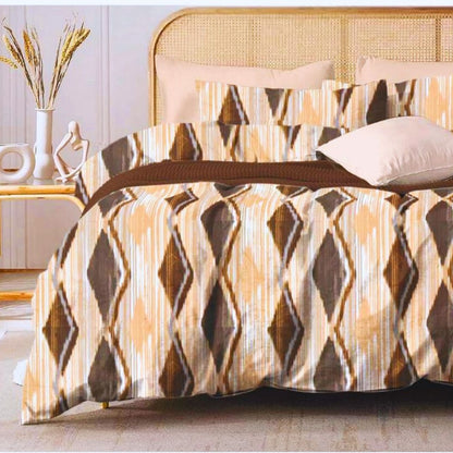 Leona Bedsheet Set: Classic Comfort Collection - 1 Bed Sheet + 2 Pillow Covers, Beland Cotton Fabric.