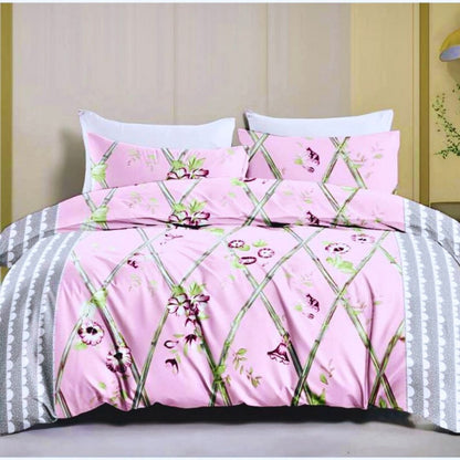 Leona Bedsheet Set: Classic Comfort Collection - 1 Bed Sheet + 2 Pillow Covers, Beland Cotton Fabric.