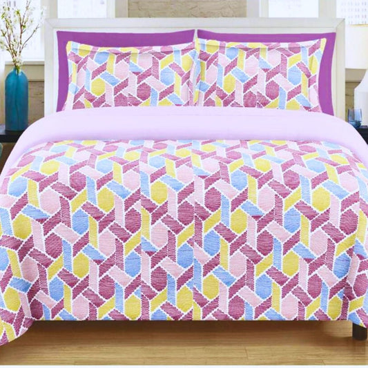 Leona Bedsheet Set: Classic Comfort Collection - 1 Bed Sheet + 2 Pillow Covers, Beland Cotton Fabric.