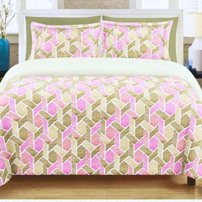 Leona Bedsheet Set: Classic Comfort Collection - 1 Bed Sheet + 2 Pillow Covers, Beland Cotton Fabric.