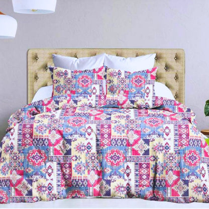 Leona Bedsheet Set: Classic Comfort Collection - 1 Bed Sheet + 2 Pillow Covers, Beland Cotton Fabric.
